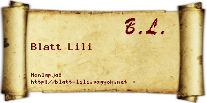 Blatt Lili névjegykártya