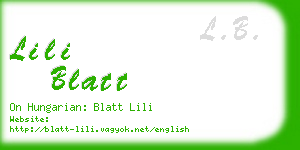 lili blatt business card